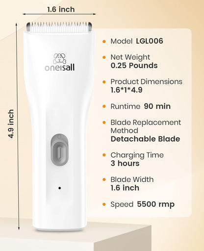 oneisall Pet Clipper for Cat Matted Hair, Pet Shaver for Cats Quiet Pet Hair Clippers Cordless Cat Clippers for Matted Hair Cat Clippers for Long Hair(Standard Blade)