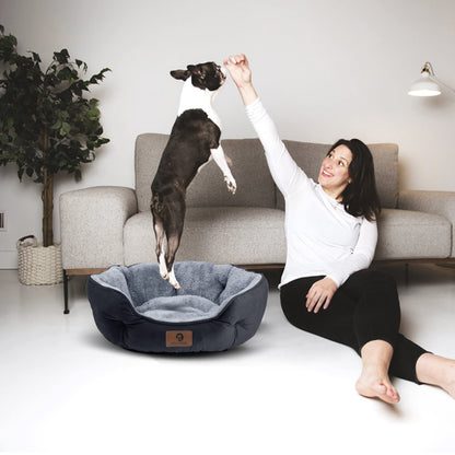 Asvin Small Dog Bed for Small Dogs, Cat Beds for Indoor Cats, Pet Bed for Puppy and Kitty, Extra Soft & Machine Washable with Anti-Slip & Water-Resistant Oxford Bottom, Grey, 20 inches