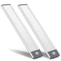 LED Motion Sensor Light,Under Counter Lighting, Wireless USB Rechargeable Kitchen Night Lights,Battery Powered Operated Light,54-LED Light for Wardrobe,Closets,Cabinet,Cupboard, 2 Count (Pack of 1)