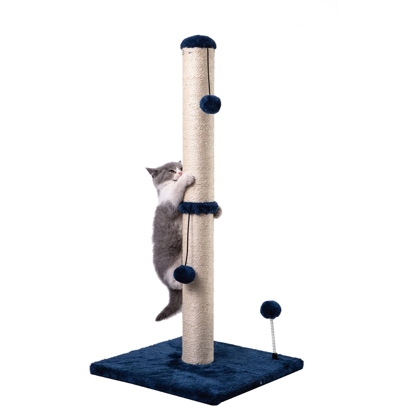Cat Scratching Post Premium Basics Kitten Scratcher Sisal Scratch Posts with Hanging Ball 22in for Kittens or Smaller Cats (22 inches for Kitten, Beige)
