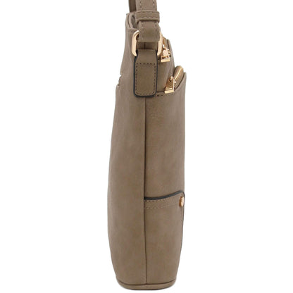 ALYSSA Triple Zip Pocket Large Crossbody Bag