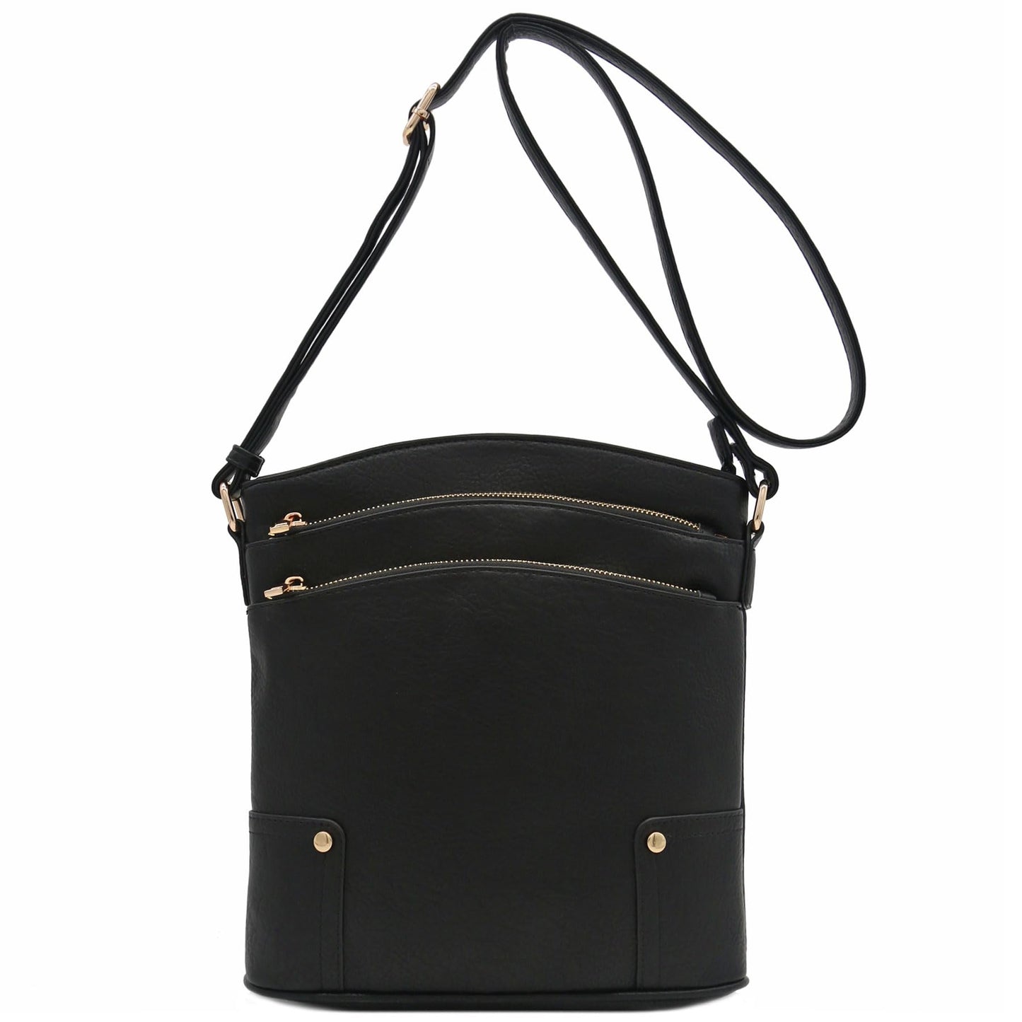 ALYSSA Triple Zip Pocket Large Crossbody Bag