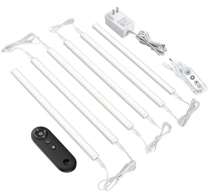 ASOKO Under Cabinet Led Light Plug in, Dimmable Daylight White 4500K, 3 Pack 12 inch Linkable Led Under Counter Lights for Kitchen, Shelf, Workbench, Cupboard, ETL Listed Plug 24V, UNO-LK 4500K