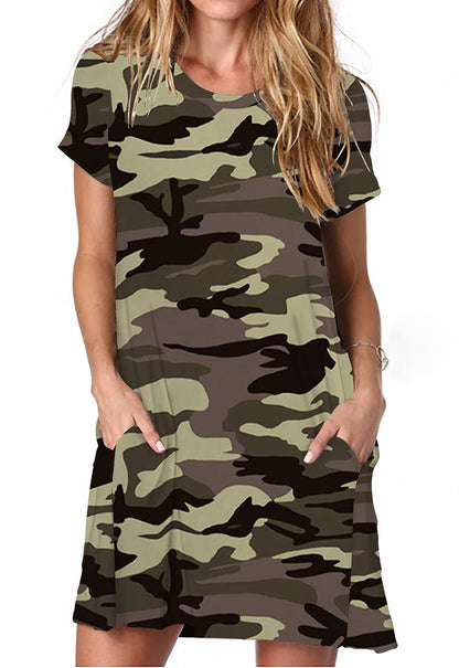 Alaster Women’s Casual Summer T Shirt Dress Loose Short Sleeve Tunic Dress with Pocket for Women