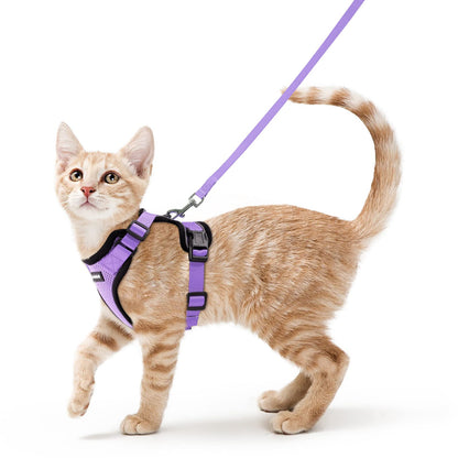 rabbitgoo Cat Harness and Leash for Walking, Escape Proof Soft Adjustable Vest Harnesses for Cats, Easy Control Breathable Reflective Strips Jacket, Black, XS