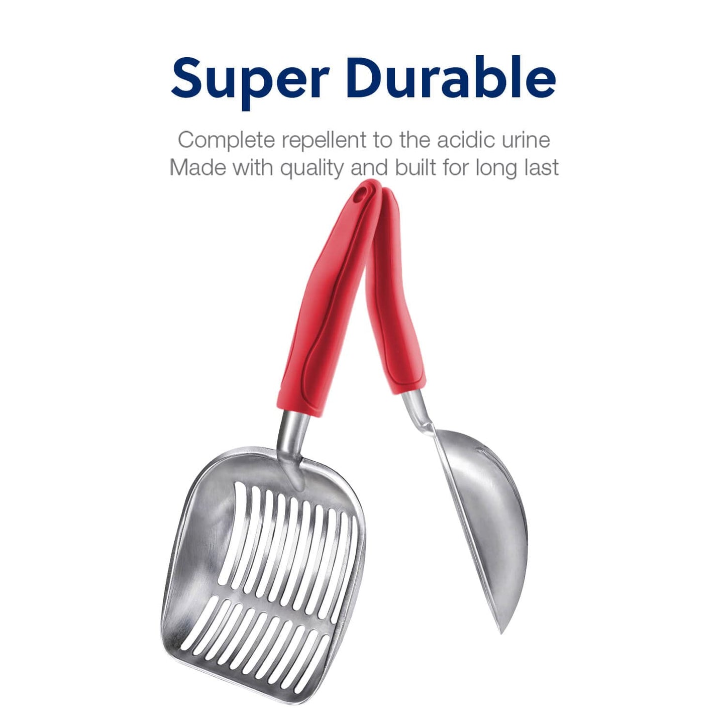 WePet Cat Litter Scoop, Aluminum Alloy Sifter, Kitty Metal Scooper, Deep Shovel, Long Handle, Poop Sifting, Kitten Pooper Lifter, Durable, Heavy Duty, for Litter Box