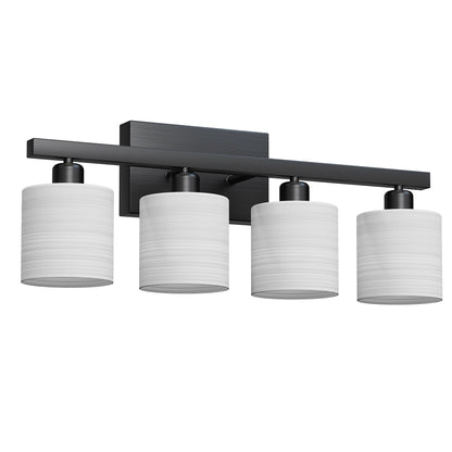 PARTPHONER Bathroom Light Fixtures, Bathroom Lighting Fixtures Over Mirror, Interior Classic Vanity Lights, Modern Bathroom Vanity Light with Textured White Glass Shade, Brushed Nickel, 3-Light