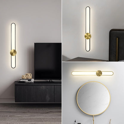 Modern Wall Sconce 4000K Dimmable LED Wall Light Fixture, Hardwired Wall Lamp for Living Room, Dining Room, Bedroom, Hallway, Lobby, Entryway (Brushed Black, H110cm/43.3inch)