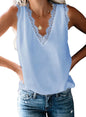 BLENCOT Women Tank Tops V Neck Sleeveless Lace Blouse Casual Vest Summer Camisole Shirts