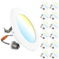 Sunco 12 Pack Retrofit LED Recessed Lighting 6 Inch, Can Lights for Ceiling, 1200 LM, 15W, Selectable CCT 2700K/3000K/4000K/5000K/6000K, Dimmable, Ultra Thin Flat Light Fixture UL