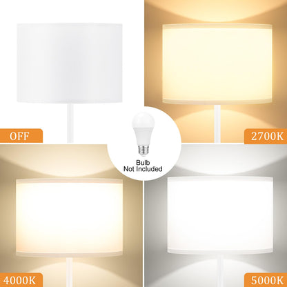 Modern Floor Lamp Simple Design with White Shade, Foot Pedal Switch, 60" Small Tall Lamps for Living Room Bedroom Office Dining Room Kitchen, Black Pole Lamp(Without Bulb)