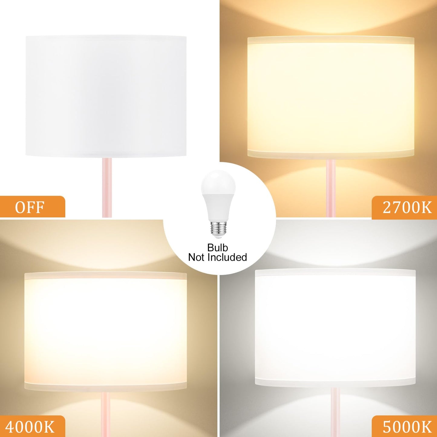 Modern Floor Lamp Simple Design with White Shade, Foot Pedal Switch, 60" Small Tall Lamps for Living Room Bedroom Office Dining Room Kitchen, Black Pole Lamp(Without Bulb)