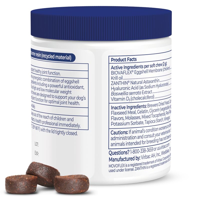 Advanced Soft Chews Hip Joint Support Supplement for Large Dogs- 60 Count by Virbac