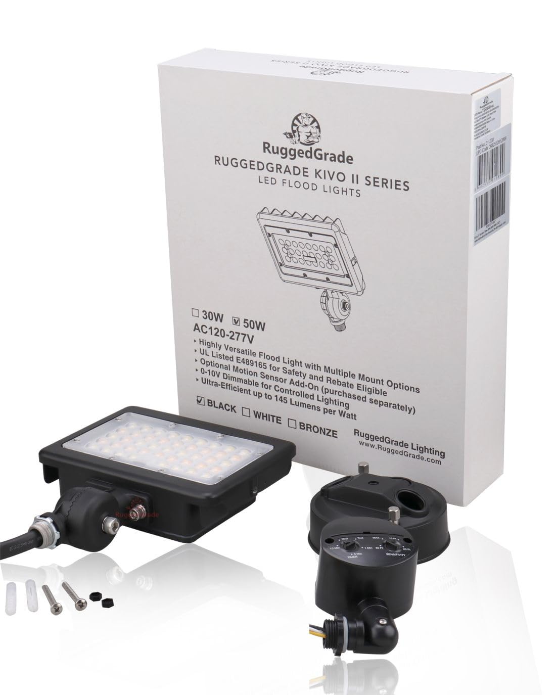 RuggedGrade 120W - Kivo II CS Series LED Floodlight - 17,400 Lumens - Color Selectable 30K/40K/50K - Knuckle Mount