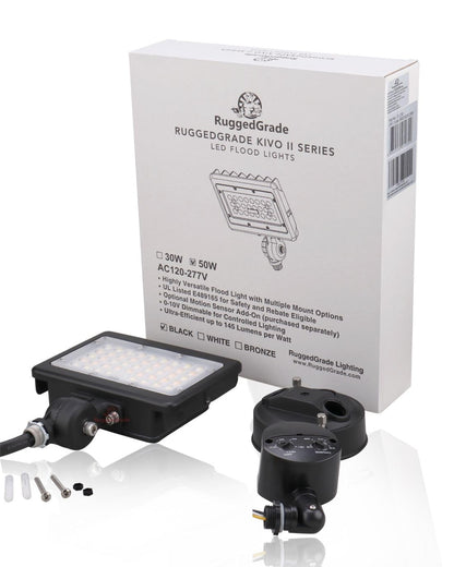RuggedGrade 120W - Kivo II CS Series LED Floodlight - 17,400 Lumens - Color Selectable 30K/40K/50K - Knuckle Mount