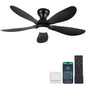 Ceiling Fans with Lights and Remote/APP Control, 30 inch Low Profile Ceiling Fans with 5 Reversible Blades 3 Colors Dimmable 6 Speeds Ceiling Fan for Bedroom Kids Room Dining Room, Black
