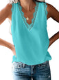 BLENCOT Women Tank Tops V Neck Sleeveless Lace Blouse Casual Vest Summer Camisole Shirts