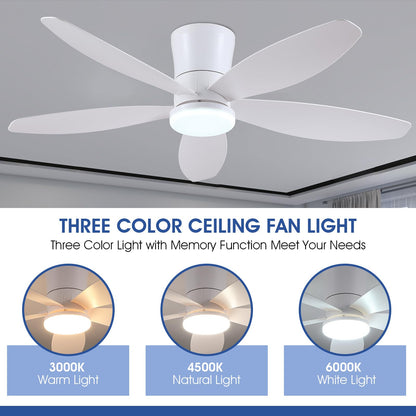 Ceiling Fans with Lights-36 Low Profile Ceiling Fan with Light and Remote/APP Control,Flush Mount,DC Reversible,LED Dimmable Blakc Ceiling Fans for Bedroom,Indoor/Outdoor Patio Use