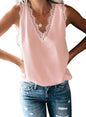 BLENCOT Women Tank Tops V Neck Sleeveless Lace Blouse Casual Vest Summer Camisole Shirts