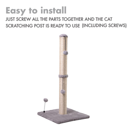 Cat Scratching Post Premium Basics Kitten Scratcher Sisal Scratch Posts with Hanging Ball 22in for Kittens or Smaller Cats (22 inches for Kitten, Beige)