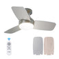 Amico Ceiling Fans with Lights, 42 inch Low Profile Ceiling Fan with Light and Remote Control, Flush Mount, Reversible, 3CCT, Dimmable, Noiseless, White Ceiling Fan for Bedroom, Indoor/Outdoor Use