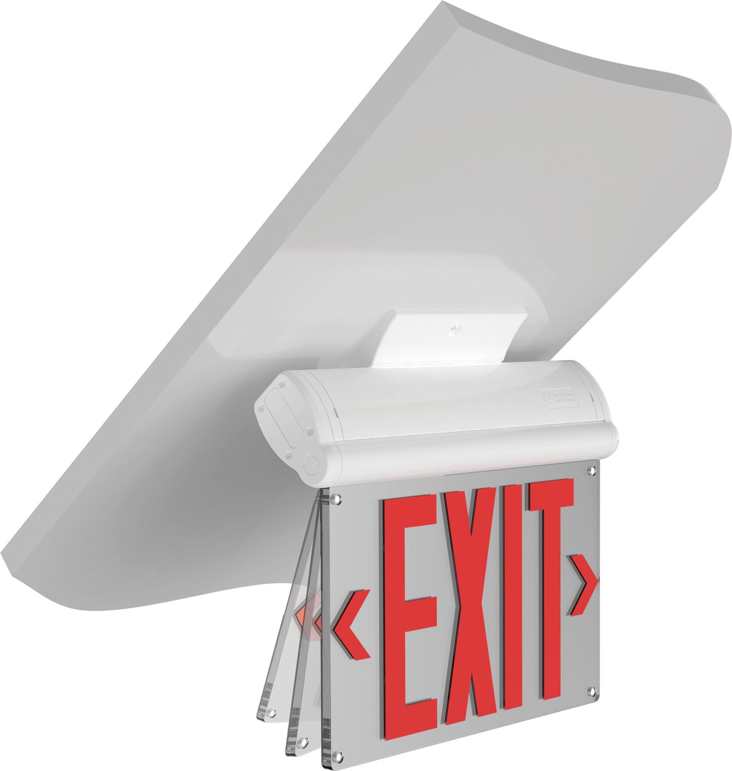 Lithonia Lighting BE W R SM M6 BE Basics Edge-Lit Exit Sign, White with Red Letters, Surface Mount
