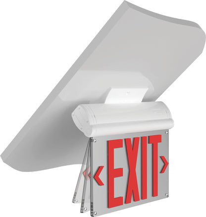 Lithonia Lighting BE W R SM M6 BE Basics Edge-Lit Exit Sign, White with Red Letters, Surface Mount