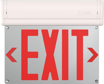 Lithonia Lighting BE W R SM M6 BE Basics Edge-Lit Exit Sign, White with Red Letters, Surface Mount