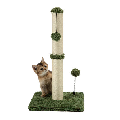 Cat Scratching Post Premium Basics Kitten Scratcher Sisal Scratch Posts with Hanging Ball 22in for Kittens or Smaller Cats (22 inches for Kitten, Beige)
