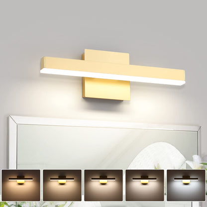 Joossnwell Black Bathroom Vanity Light Fixtures Dimmable 5CCT LED Bathroom Lighting Bar 15.75 Inch Modern Bath Lights Fixture Over Mirror 12W