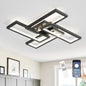 Modern LED Ceiling Light, kitchen light fixtures, Square LED Flush Mount Ceiling Light, APP and Remote Control Dimming with Memory 3000K-6500K for Dining Room, Living Room, Bedroom, Office (White)