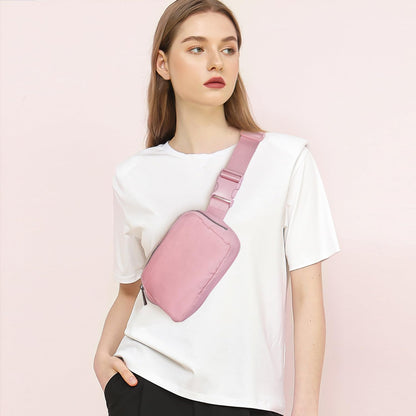 Gitus Belt Bag Fanny Pack Crossbody Bags with Initial Letter Patch Cute Stuff Birthday Gifts for Teenager Girls Cool Stuff for Teens Trendy Preppy Stuff for Teen Girls (Beige-A)