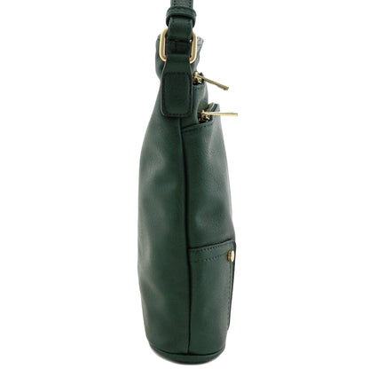 ALYSSA Triple Zip Pocket Large Crossbody Bag