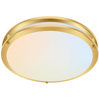 13 inch Flush Mount LED Ceiling Light Fixture, 2700K/3000K/3500K/4000K/5000K Adjustable Ceiling Lights, Oil Rubbed Bronze Saturn Dimmable Lighting for Hallway Bathroom Kitchen or Stairwell, ETL Listed