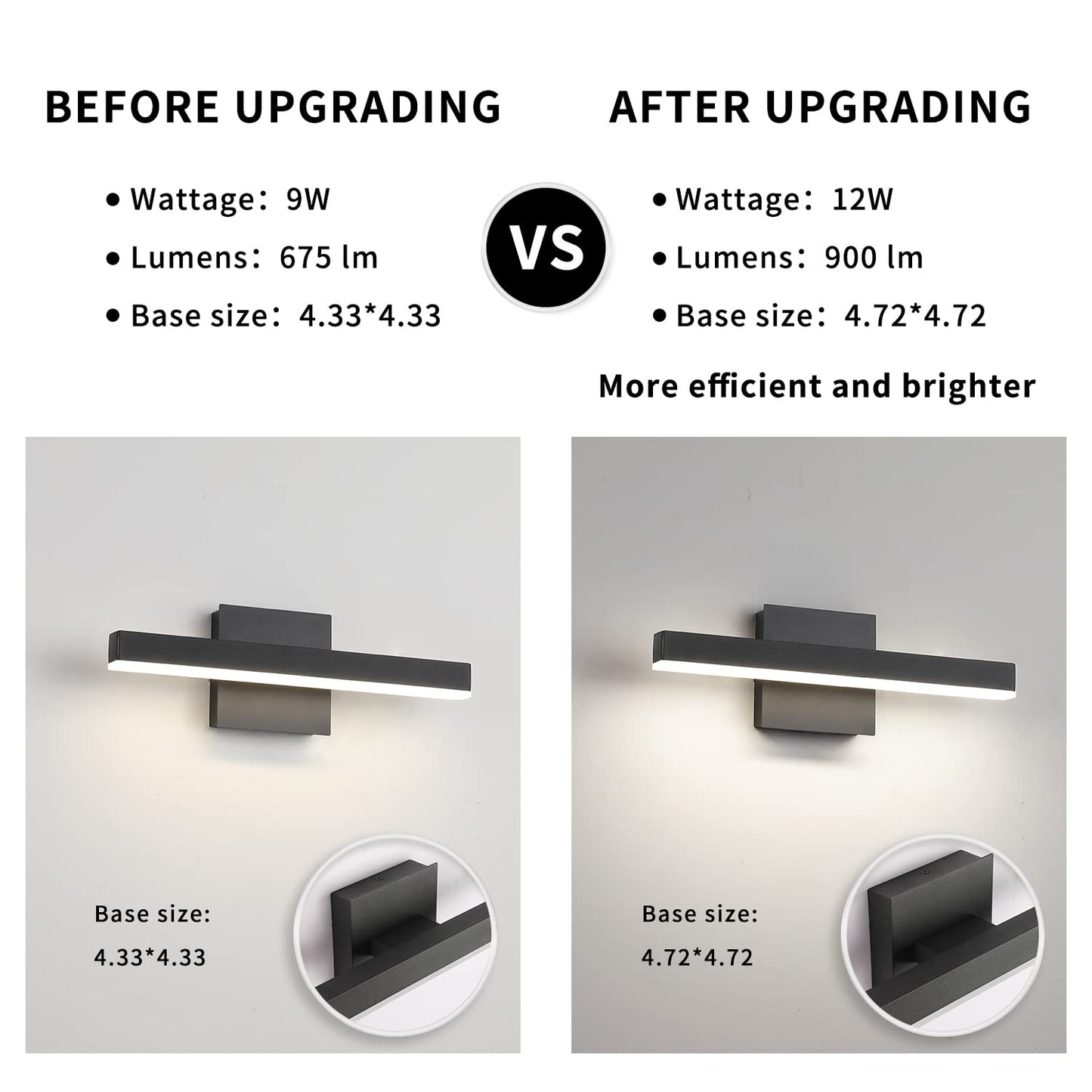 Joossnwell Black Bathroom Vanity Light Fixtures Dimmable 5CCT LED Bathroom Lighting Bar 15.75 Inch Modern Bath Lights Fixture Over Mirror 12W