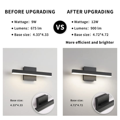 Joossnwell Black Bathroom Vanity Light Fixtures Dimmable 5CCT LED Bathroom Lighting Bar 15.75 Inch Modern Bath Lights Fixture Over Mirror 12W