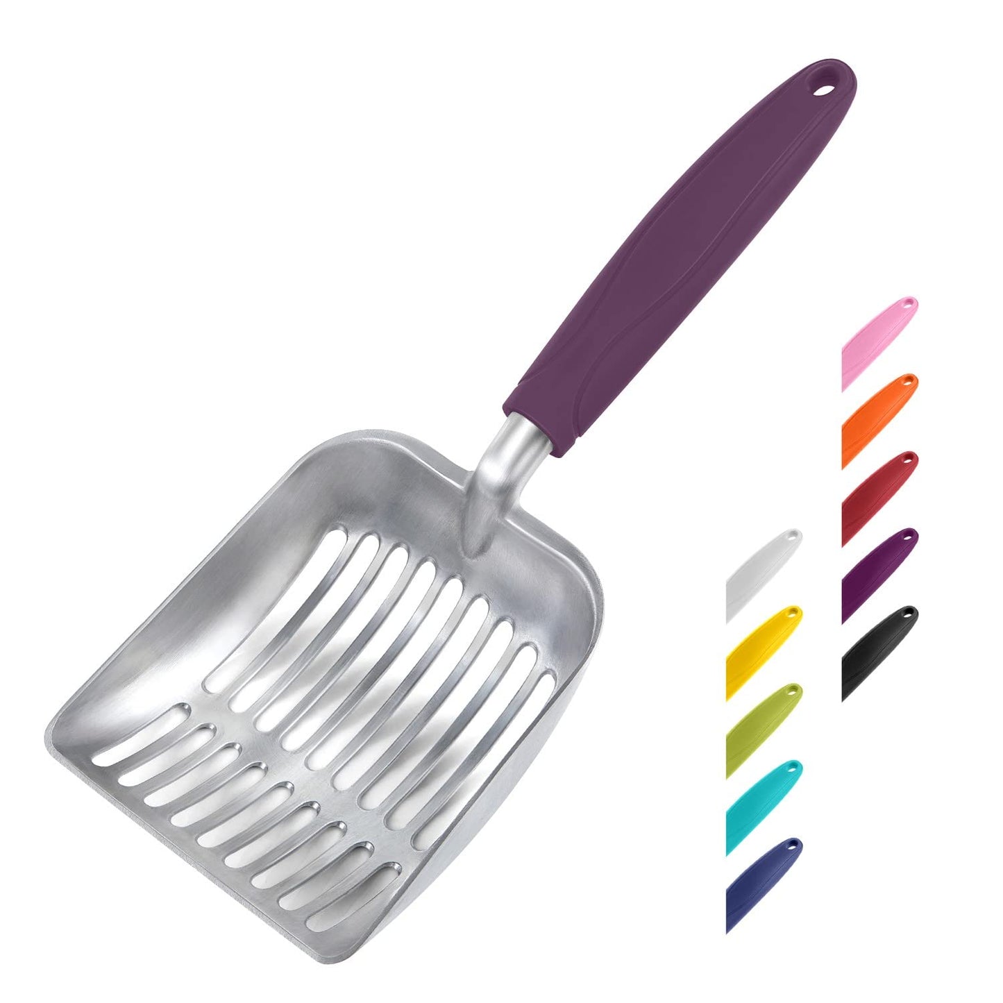 WePet Cat Litter Scoop, Aluminum Alloy Sifter, Kitty Metal Scooper, Deep Shovel, Long Handle, Poop Sifting, Kitten Pooper Lifter, Durable, Heavy Duty, for Litter Box