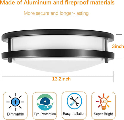 36W Dimmable LED Ceiling Light Fixture, 12 inch Flush Mount Light Fixture, Ceiling Lights for Bedroom, Kitchen, Bathroom, Super Bright 4000 Lumens, 400W Equivalent, 5000K Daylight White