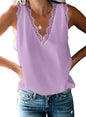 BLENCOT Women Tank Tops V Neck Sleeveless Lace Blouse Casual Vest Summer Camisole Shirts