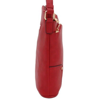 ALYSSA Triple Zip Pocket Large Crossbody Bag