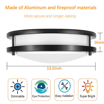 36W Dimmable LED Ceiling Light Fixture, 12 inch Flush Mount Light Fixture, Ceiling Lights for Bedroom, Kitchen, Bathroom, Super Bright 4000 Lumens, 400W Equivalent, 5000K Daylight White