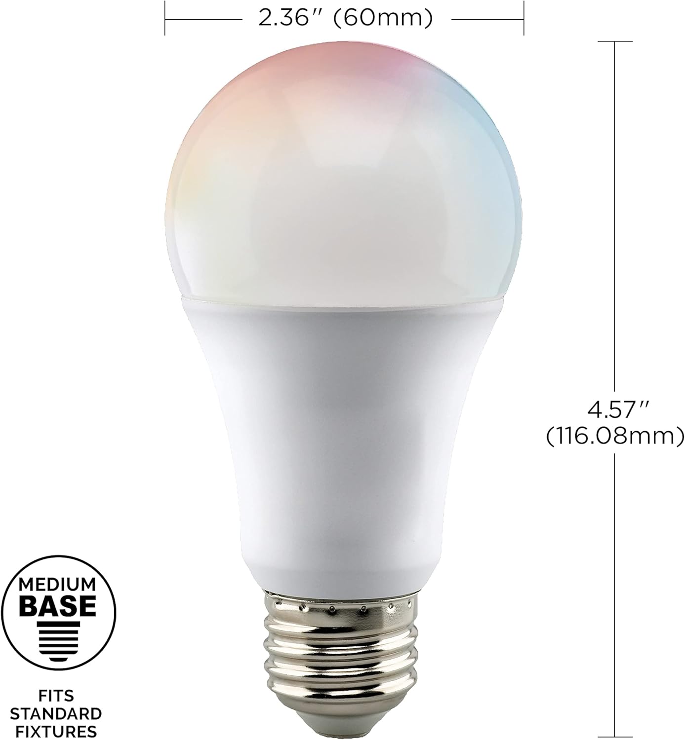 Satco S11275 Starfish A19 WiFi Smart LED Color-Changing Light Bulb, Works with Siri, Alexa, Google Assistant, SmartThings, 2700K-5000K, 2-Pack