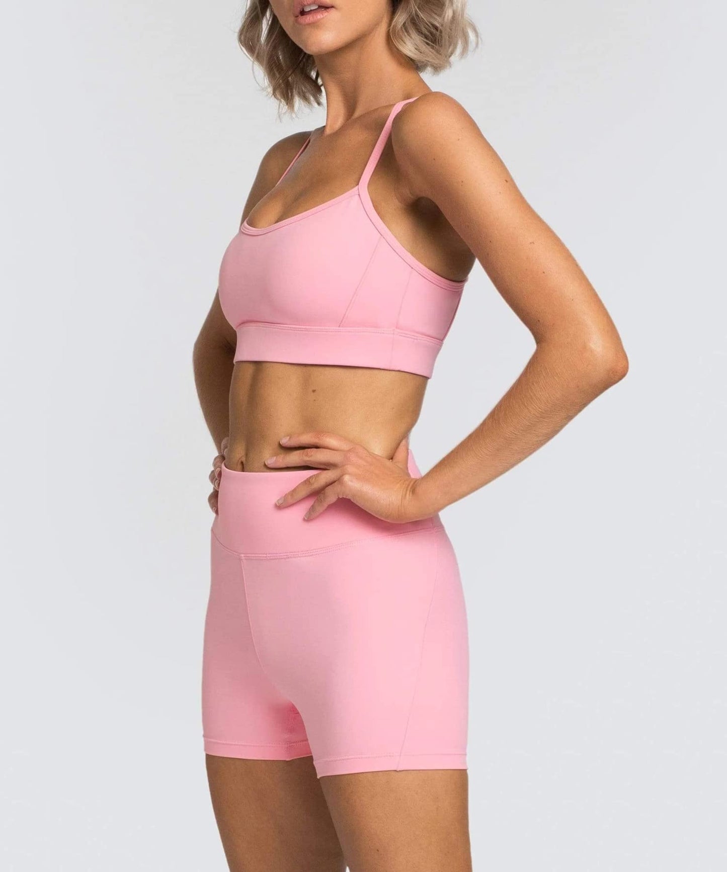 IWEMEK Women's Workout Sets 2 Piece Yoga Outfits High Waisted Biker Shorts and Cross Back Sports Bra Gym Set