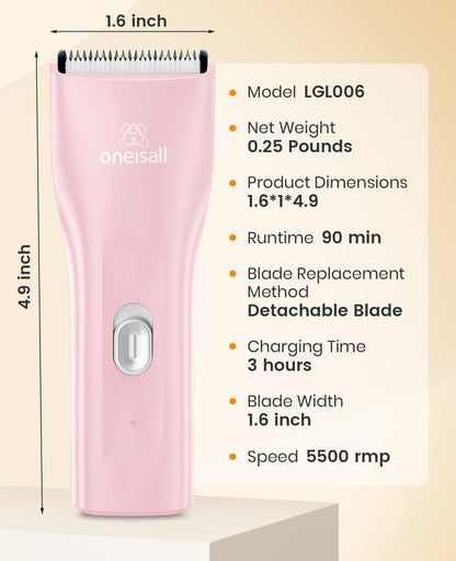 oneisall Pet Clipper for Cat Matted Hair, Pet Shaver for Cats Quiet Pet Hair Clippers Cordless Cat Clippers for Matted Hair Cat Clippers for Long Hair(Standard Blade)