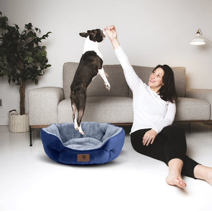 Asvin Small Dog Bed for Small Dogs, Cat Beds for Indoor Cats, Pet Bed for Puppy and Kitty, Extra Soft & Machine Washable with Anti-Slip & Water-Resistant Oxford Bottom, Grey, 20 inches