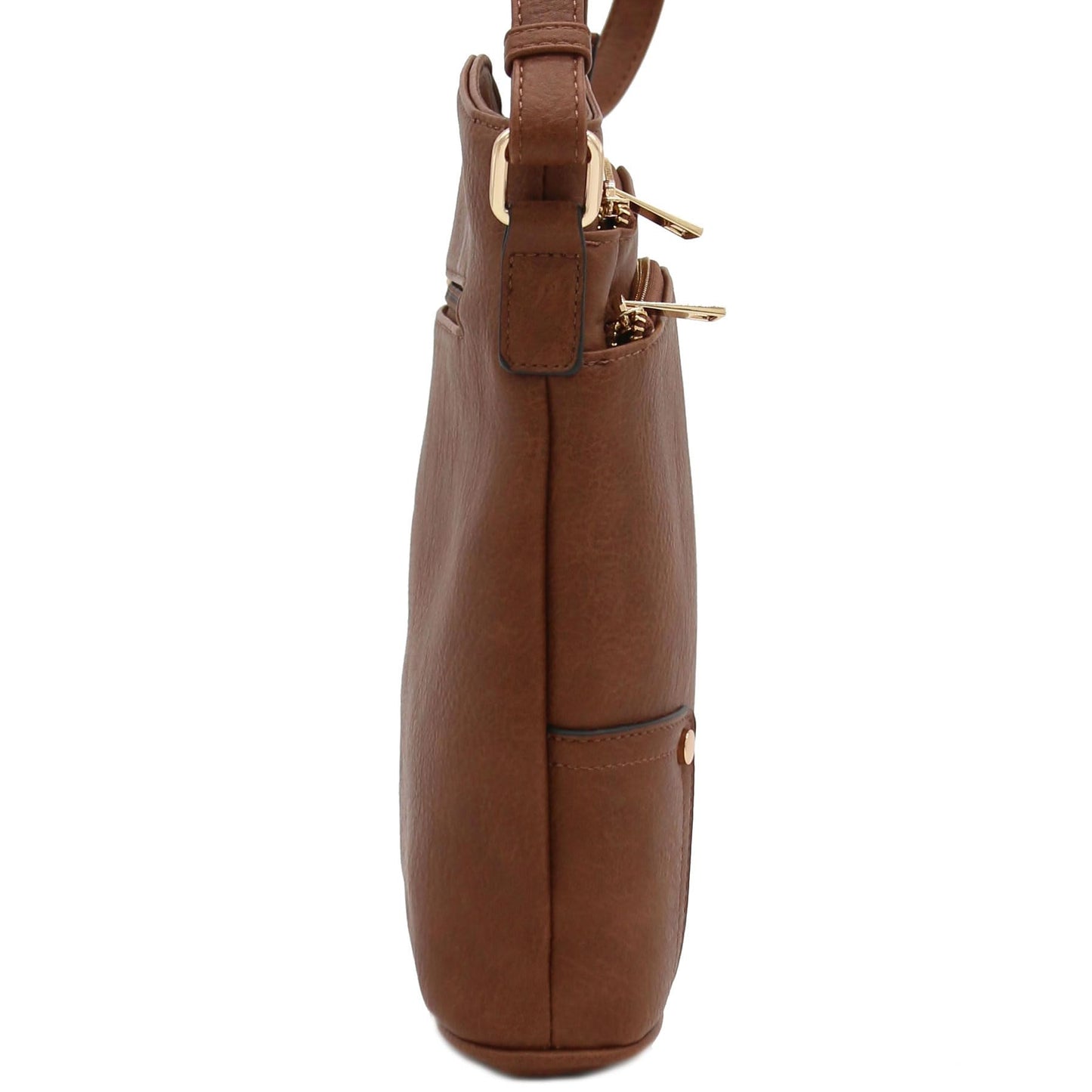 ALYSSA Triple Zip Pocket Large Crossbody Bag