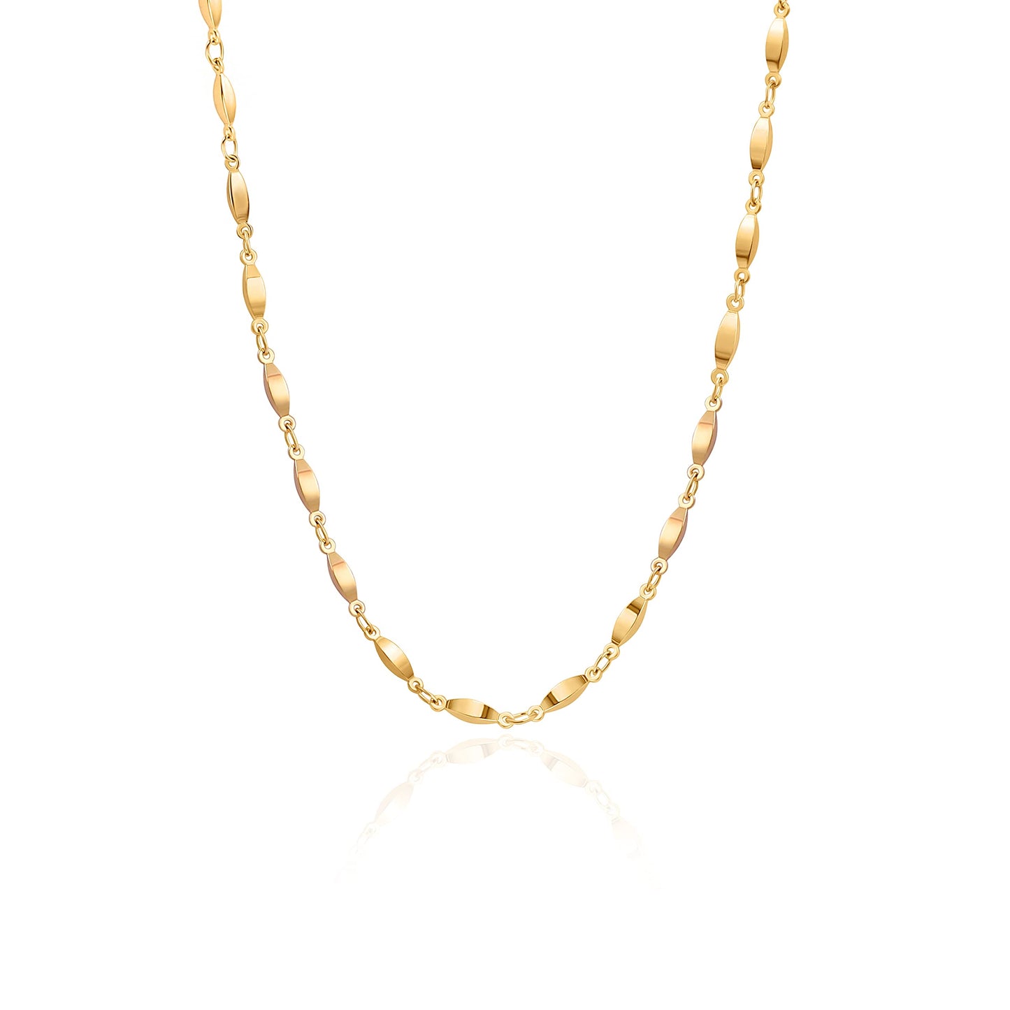 Aobei Pearl 18K Gold Paperclip Chain Choker Satellite Chain Biwa Pearl Pendant Necklace Dainty Jewelry for Women
