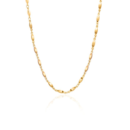 Aobei Pearl 18K Gold Paperclip Chain Choker Satellite Chain Biwa Pearl Pendant Necklace Dainty Jewelry for Women