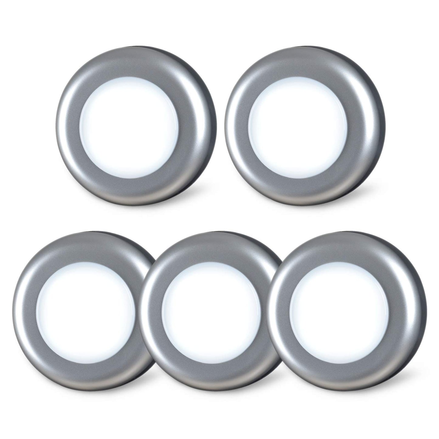 STAR-SPANGLED Push Tap Light, 2.8” Mini Night Touch LED Puck Lamp, Portable Under Cabinet Lighting AAA Battery Operated Powered, DIY Stick On Lights for Closet, Counter, Kitchen, Warm White, 5 Pack