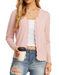 GRECERELLE Women's Long Sleeve V-Neck Button Down Cardigan Knit Shrugs Sweater